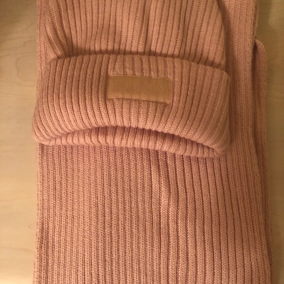 Victoria's Secret Accessories - New Victoria’s Secret Blush Colored Hat & Scarf Set